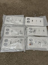 6X Leviton Wall Plate 4 Gang White 3 Toggle 1 Duplex Nylon Standard Switch Cover