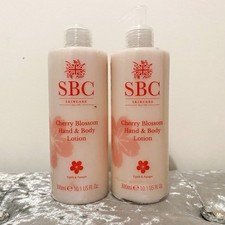 SEE DESC - SBC Cherry Blossom Body Lotion Hand Cream Moisturiser Duo 300ml Pumps
