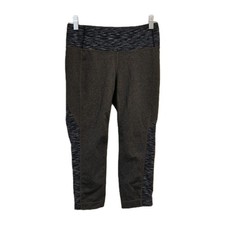 Athleta Leggings Women's Small Splits Revelation Capri Gray Blue Athleisure EUC 