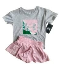 Under Armour 2 Pc TEE SKORT Set Girl's Size 4 NEW