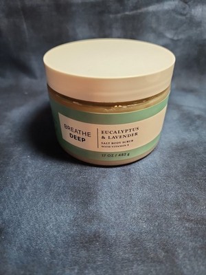 Bath And Body Works Breathe Deep Eucalyptus Lavender Salt Body Scrub/ Vitamin E