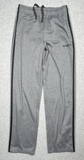 Adidas Retro Logo Spell Out Striped Wide Leg Sweatpants Gray Relaxed Size Small