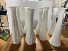Lot of 6 Vintage Milk Glass 9" Bud Vase