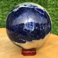 580G Natural Blue Patterned Stone Crystal Ball Sphere Polished Energy Healing