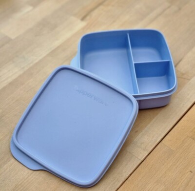 Tupperware Clevere Pause klein  Unterteilung 550 ML hellblau/flieder *NEU+OVP*
