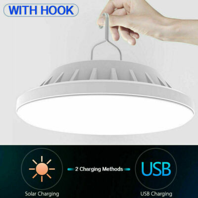 Rechargeable 120 LED Outdoor Camping Tent Light USB & Solar Lantern Hiking Lamp