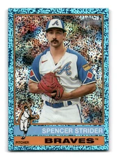 2025 Topps Heritage - Spencer Strider #435 (Chrome Light Blue Sparkle)