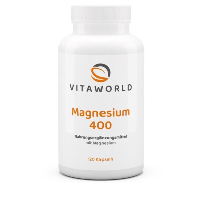 Complément Alimentaire Magnésium 400mg Vita World - Boîte De 120 Comprimés, Fabriqué En Allemagne, Neuf