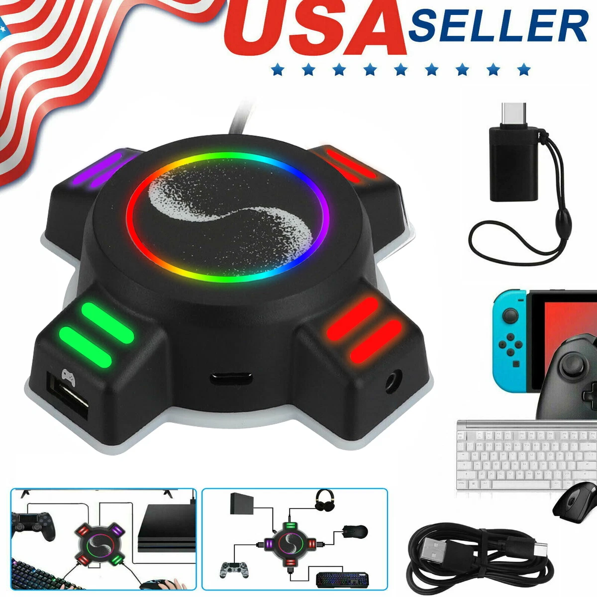 Keyboard Mouse Converter Adapter w USB Cable for Nintendo Switch