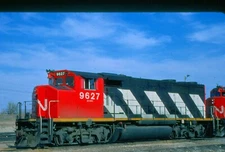 CNR 9627 GP40-2W, Saskatoon, SK, 10/87; Kodachrome Original