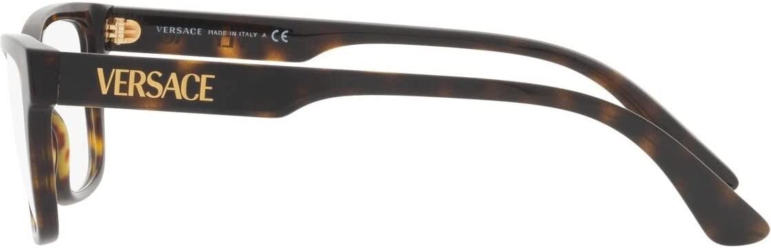 VERSACE Eyeglasses VE3316-108-53 Size 53/18/square BRAND NEW W CASE Versace Eyeglasses Frames VE 3316 108 53-18-145 Havana Made  main image 2
