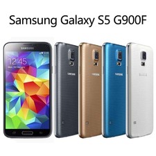 Teléfono Celular Samsung Galaxy S5 SM-G900F 16 GB Blanco Negro 4G LTE Desbloqueado BUENO B+