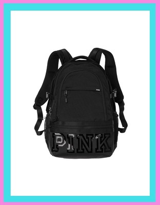 pink black collegiate backpack
