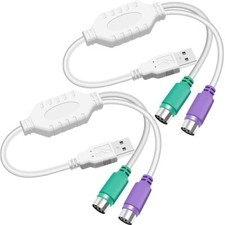 PS2 to USB A Adapter Cable for Keyboard and Mouse - PS/2 Male to USB A Male P...