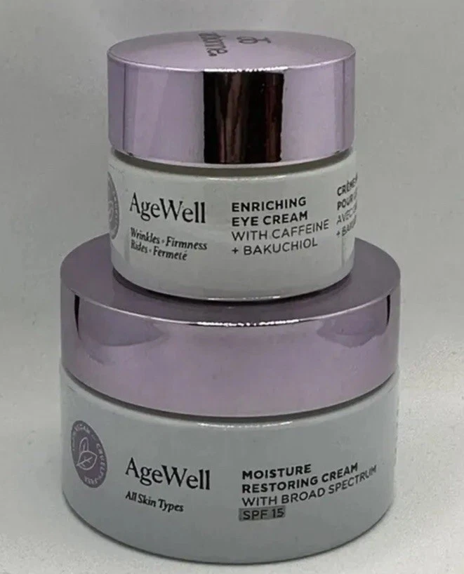Arbonne Agewell Moisture Restoring Cream 50ml & Enriching Eye Cream 15ml Set