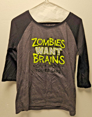 Zombies Want Brains Dont Worry You're Safe Halloween Shirt/ Halloween Spooky Fun