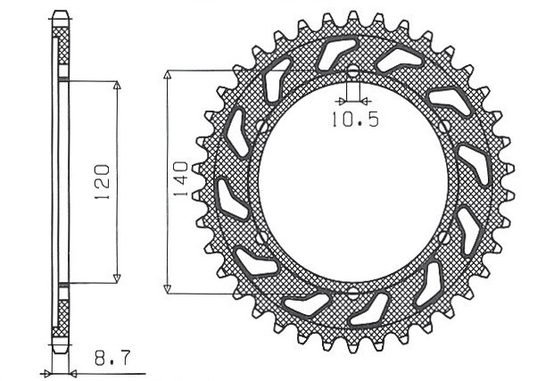 Pignon arrière ZZR 600 45 dents JTR499.45 pour éliminer les bruits et sauts de chaîne 530