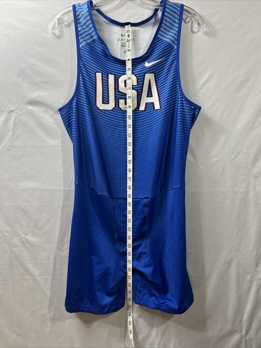 レスリング シングレット アメリカ 代表 NIKE ナイキ Nike Team USA Wrestling Singlet Mens Large Blue Grappling