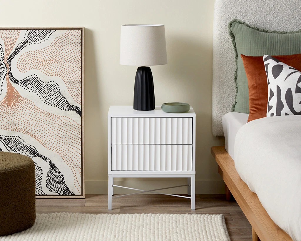 Mocka Nyla Bedside Table White eBay