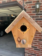 “Simply” Bird House (Alpine Door Knob) All Natural Cedar.