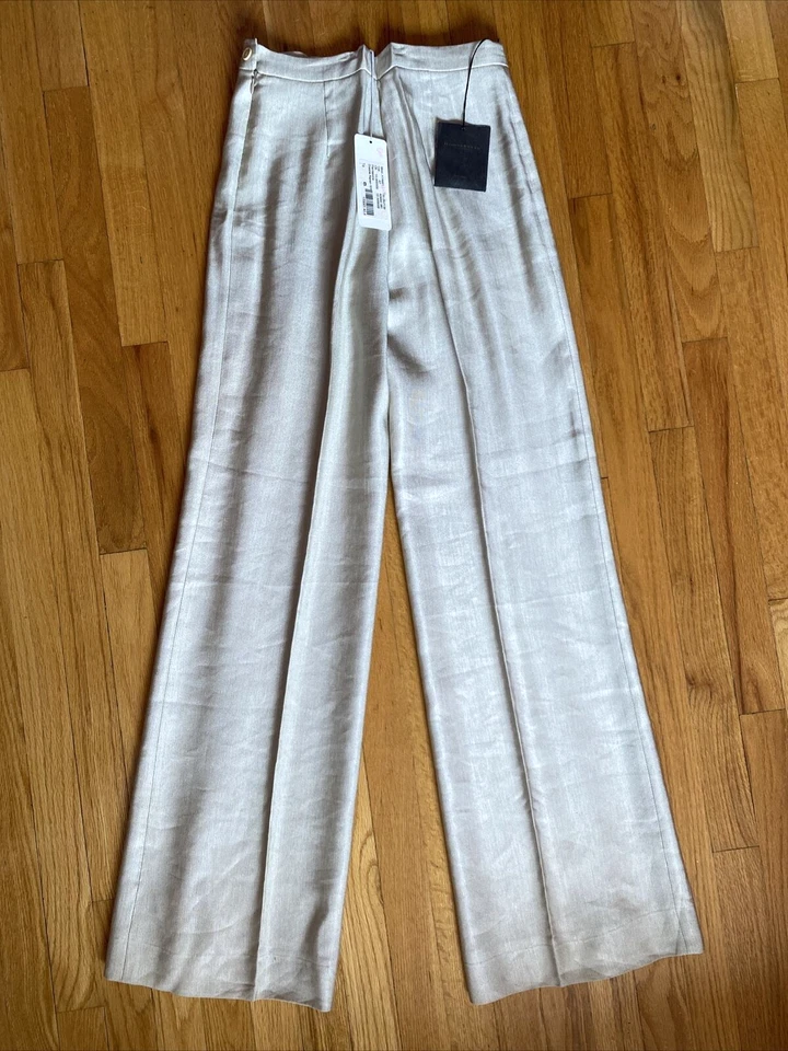 Calça Donna Karan perna larga 6 serve 4 coleção Y2K vintage cintura alta dinheiro antigo