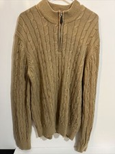 Lyle and Scott Scotland Men  s 100 Combed Cotton Quarter Zip Sweater XL pullover