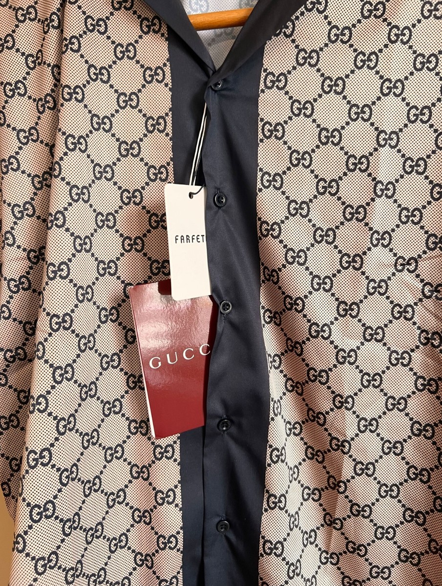Gucci Thin Light Fabric Satin Material Button Down Men's