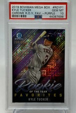 2019 Bowman Chrome Kyle Tucker ROOKIE OF THE YEAR Serial# /250  Purple - PSA 10