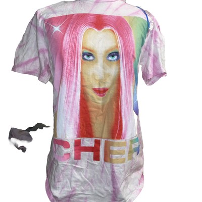CHER Women Pink Tie Dye Cher 60s 70s Folk 80s 90s Rock Pop Band TShirt Top M NWT