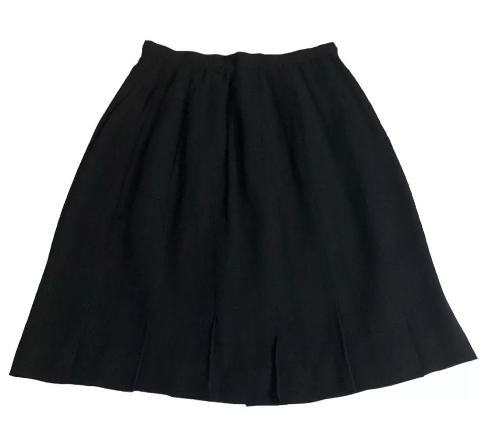 Falda vintage años 90 Y2K para mujer 2 negra forrada hasta la rodilla plisada corporativa gótica Foto 2 de 4