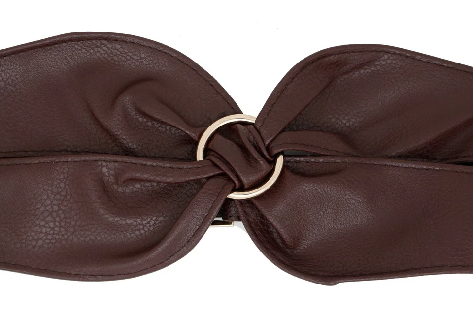 Mujeres Negro Marrón Cintura Retorcida Elegante Moda Corsé Cintura Cadera Cinturón Talla S M Foto 4 de 4