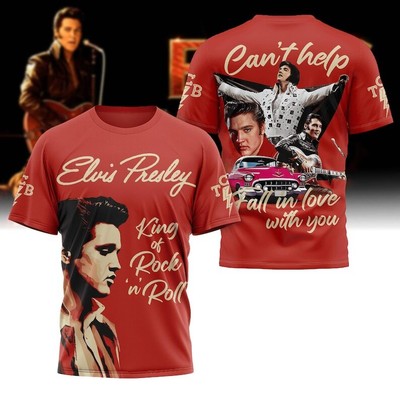 Elvis Presley Can'T Help Falling In Love With You 3D Tee, King Of Rock And Roll