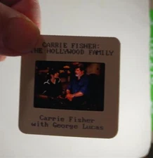 CARRIE FISHER THE HOLLYWOOD FAMILY PRESS KIT TWO (2)  35MM SLIDES STAR WARS