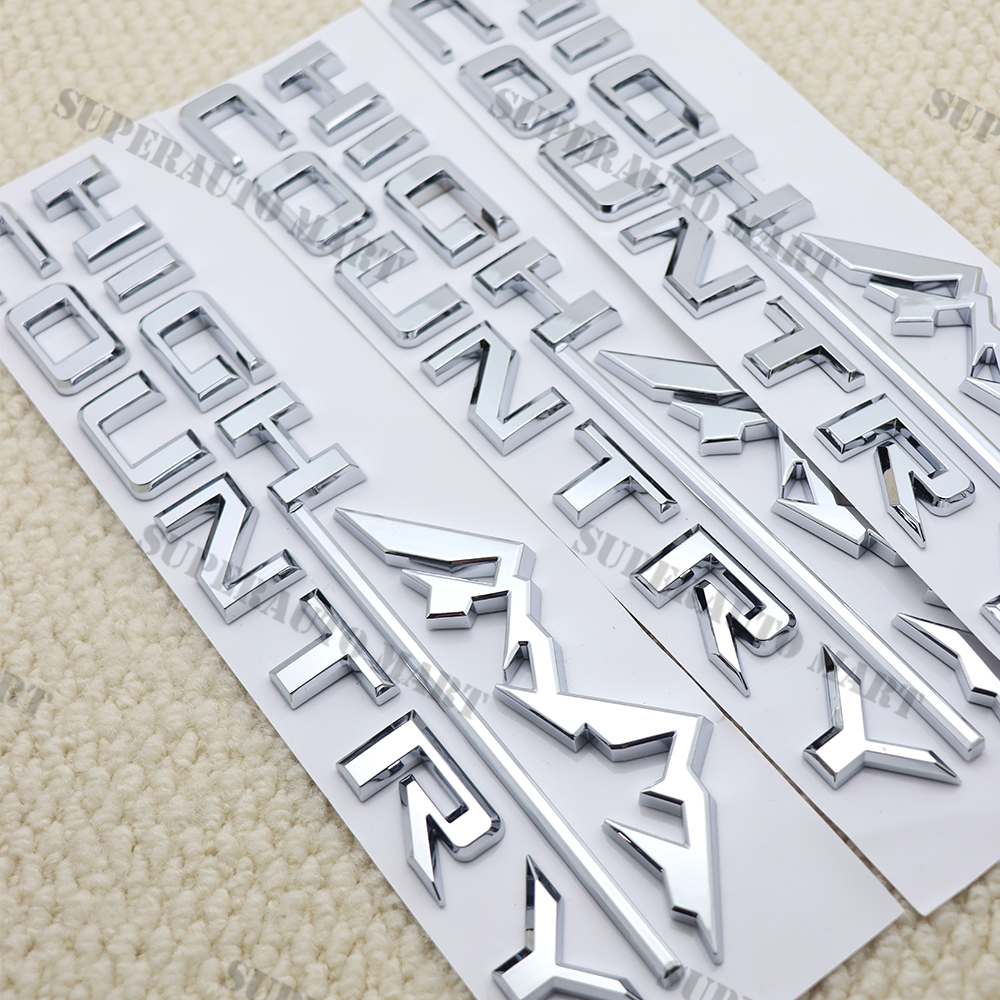 3X For Silverado Tahoe Suburban High Country Fender Tailgate Emblem Chrome Badge
