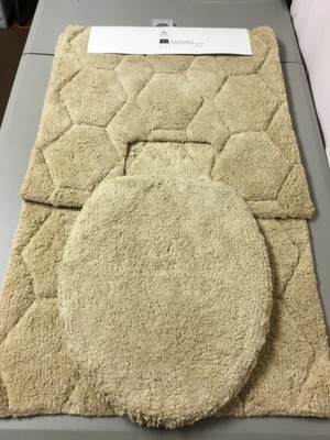 Chesapeake Merchandising 3 Pc Cotton Bath Mat Rug Set Sand 141v Ebay