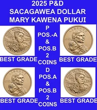 2025 P &D Sacagawea $1 Native American POS.-A & POS.-B "BEST GRADE" 4 COINS
