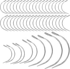 50Pcs Curved Upholstery Needles Stainless Steel For Leather Repair Sewing