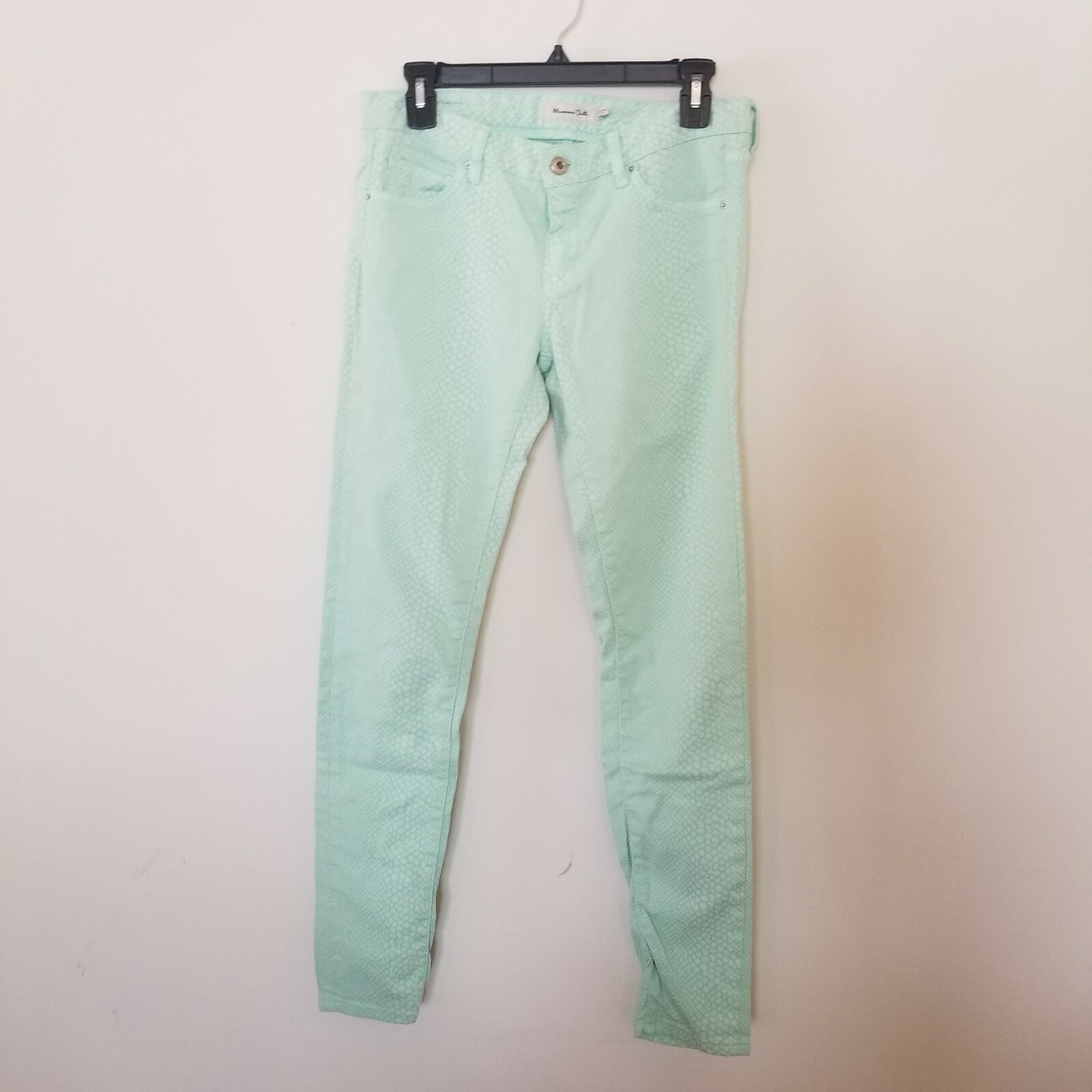Massimo Dutti Aqua Blue Patterned Jeans Sz 6 image 3