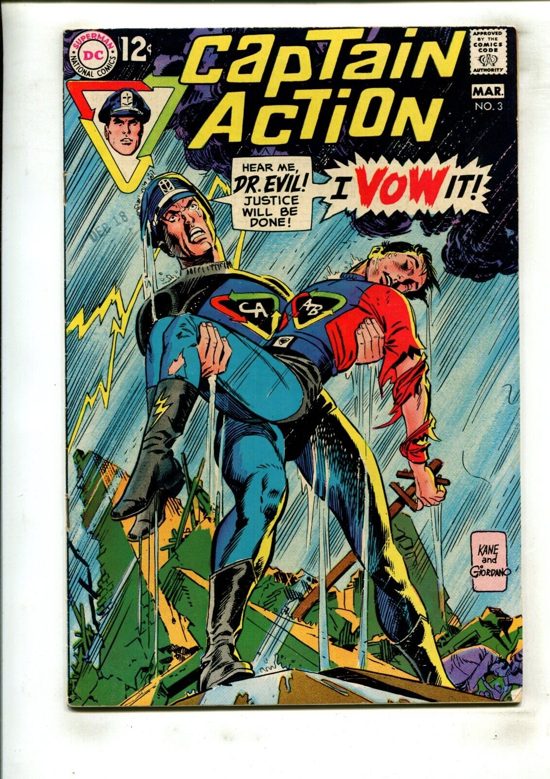 CAPTAIN ACTION #3 (4.0) AND EVIL THIS WAY COMES!! 1969
