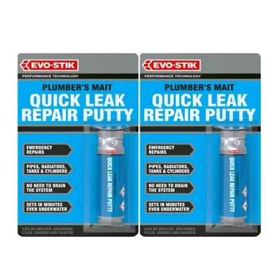 Evo-Stik Plumber’s Mait Quick Leak Repair Putty (2 Packs)