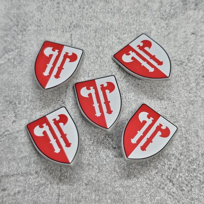 5pack Axe Shield Red White Blocks Accessories for Minifigures Ga13AS01 ...