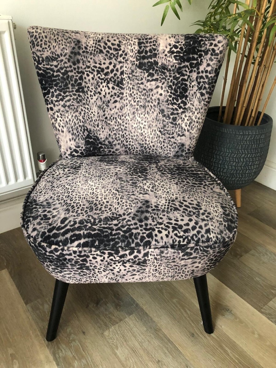 Swivel Armchair Next Ella Accent Chair Animal Print Black Velvet