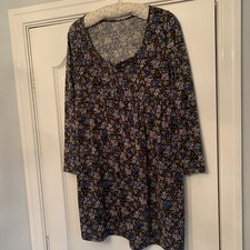 Boho Cotton Stretch Dress Flower Print Medium