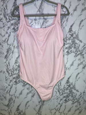 Stoney Clover Lane Pink Ribbed Cheeky High Leg One Piece Swimsuit Size 18w