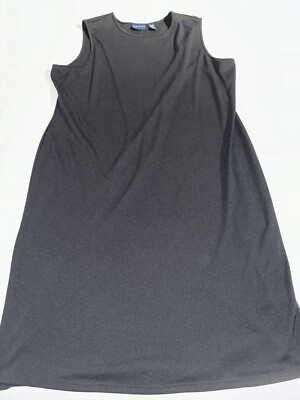 Karen Scott Dress Womens Size 2X Plus Black Polyester Shift Midi