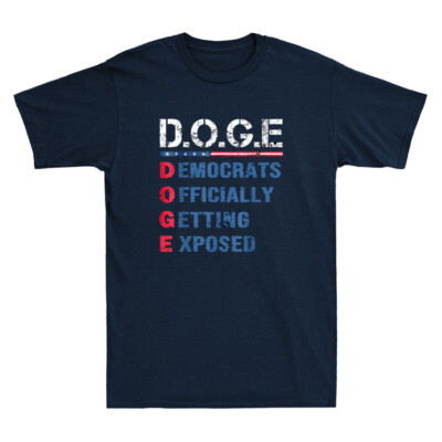 D.O.G.E DOGE Democrats Officially Getting Exposed USA Flag Vintage Men's T-Shirt