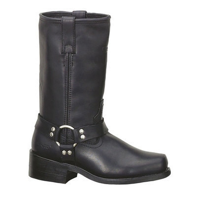 Mens HARNESS BOOT Leather Riding Motorcycle Biker Boots Medium / Wide Black 1442
