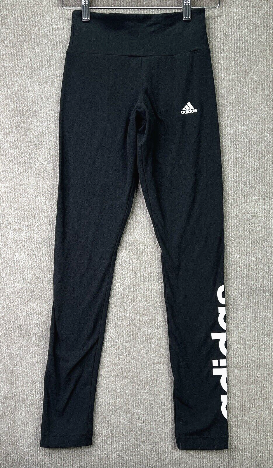 Adidas Tights Womens Size XS Black White Not Sports Spec High Rise GL0633 NWT