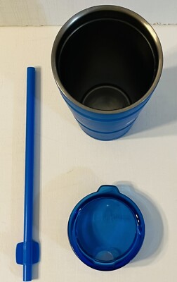 Bubba Envy S Stainless Steel Travel Tumbler 24 Oz Blue W/rubber Texture & Straw