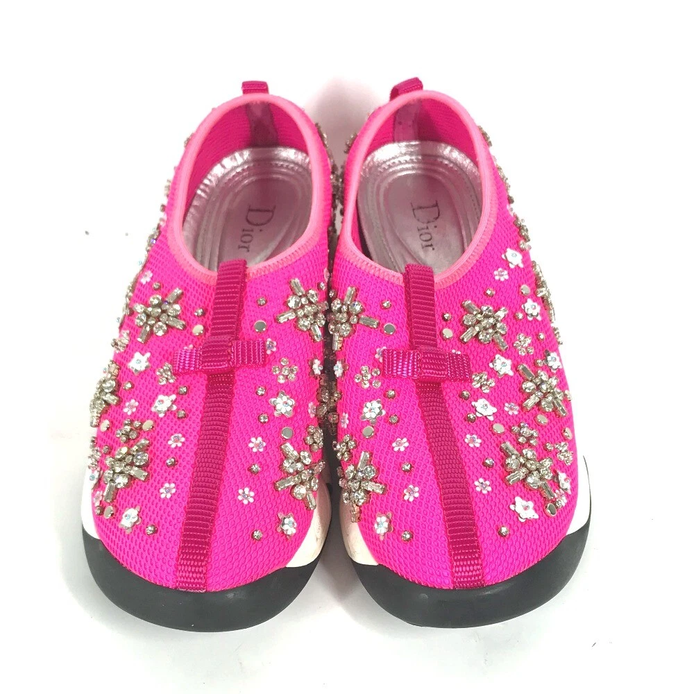 Dior Bijoux Rhinestone Flower Shoes shoes sneakers mesh pink